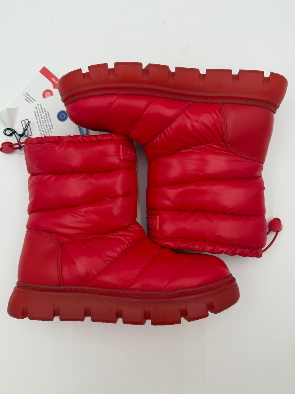 Hunter Size 9 Bright Red Quilted Winter Insulated & Waterproof Boots